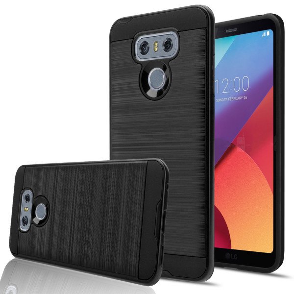 Wholesale LG G6 Armor Hybrid Case (Black)